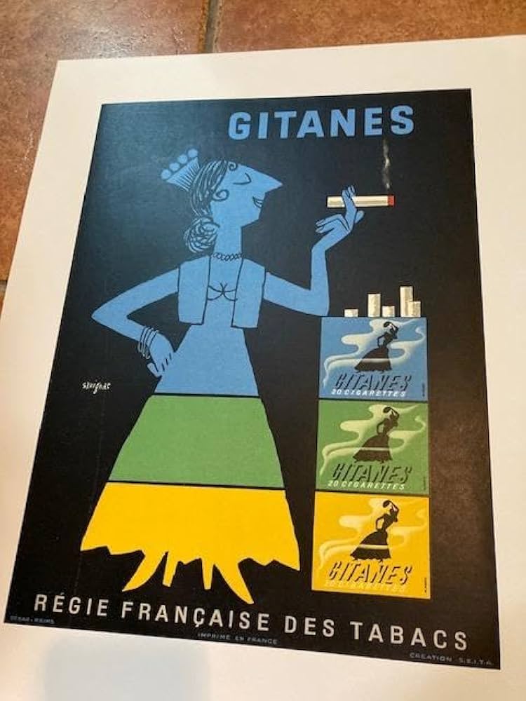 GITANES ・ジタン1953年 未使用リト　SAVIGNAC/サヴィニャック GITANES / Raymond Savignac - MID-Century MODERN